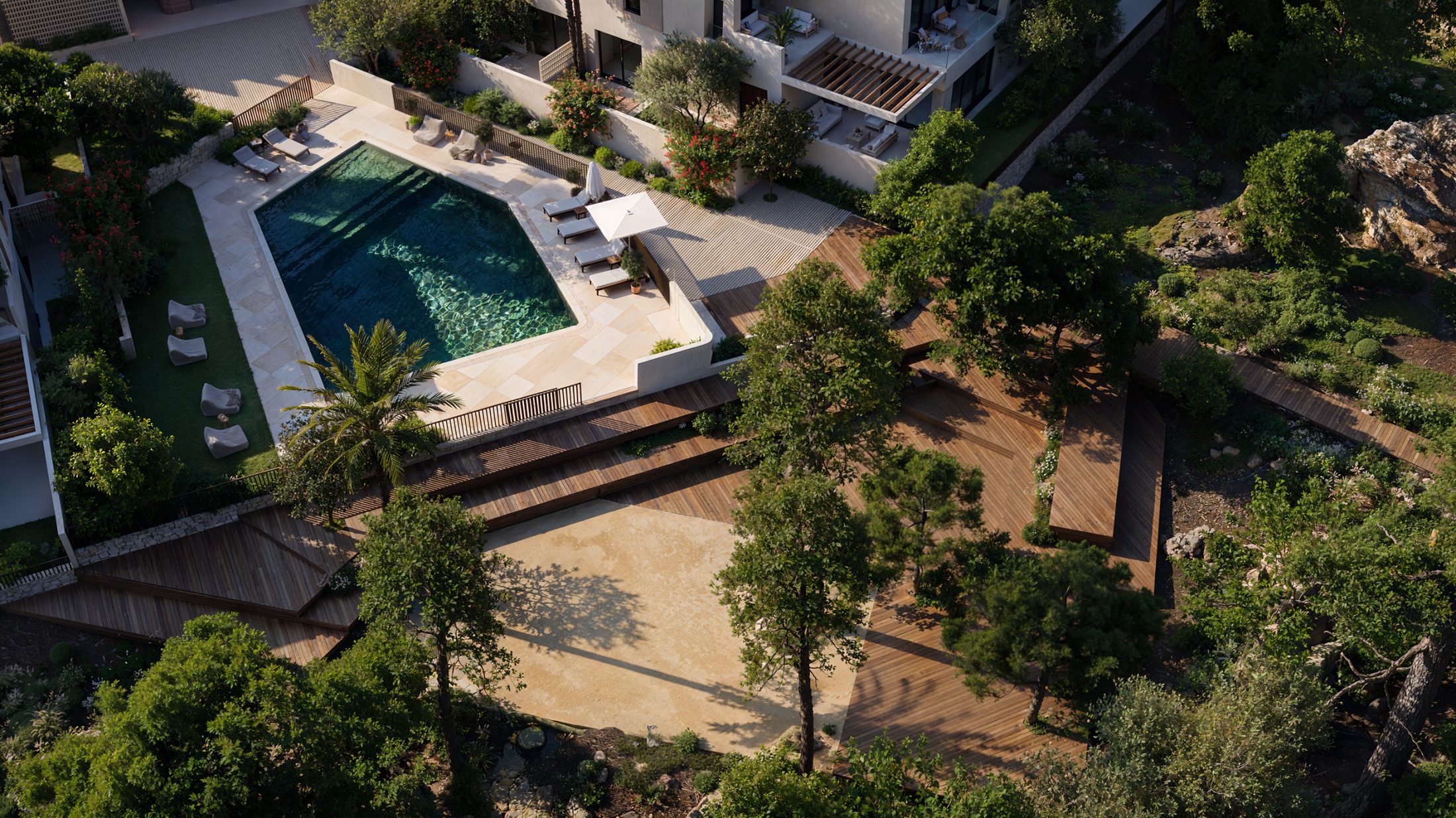 Viviendas exclusivas con piscina, wellness y vistas al mar