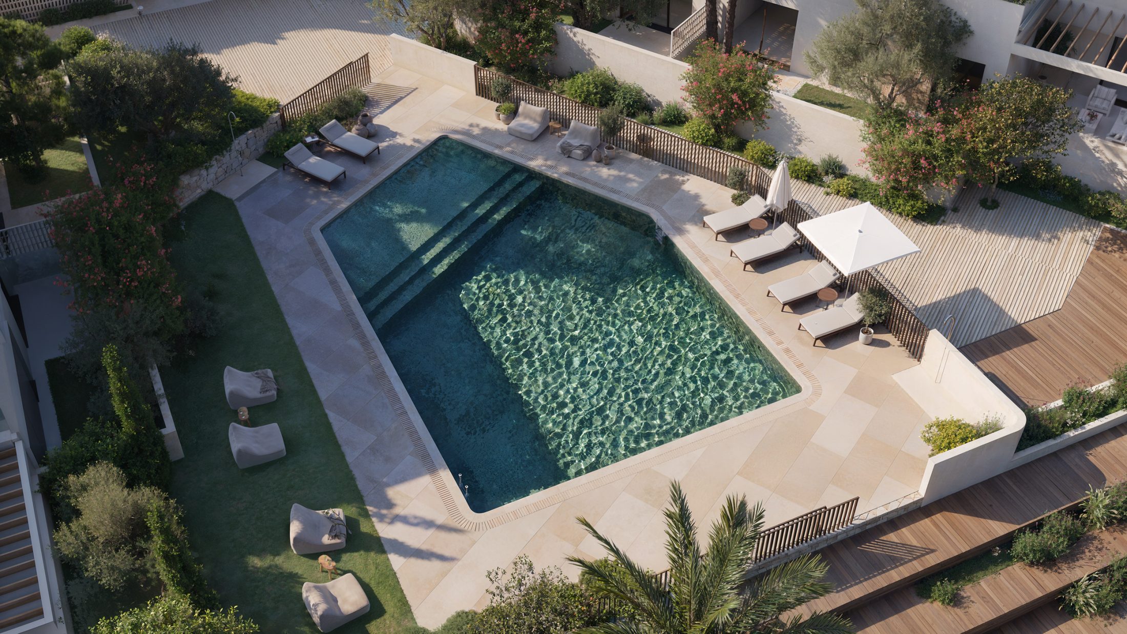 Viviendas exclusivas con piscina, wellness y vistas al mar