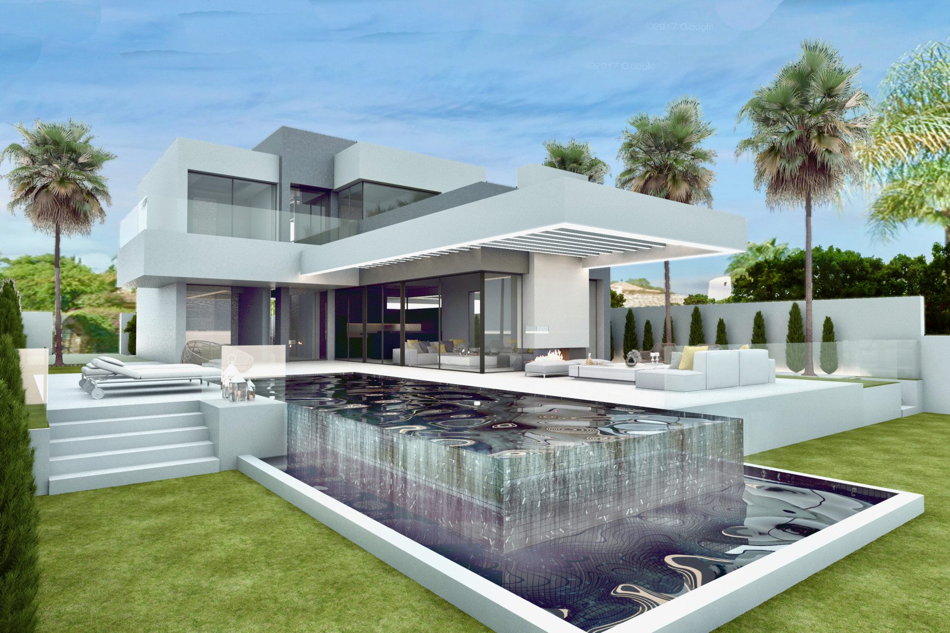 New exclusive project of 3 villas under construction in El Campanario