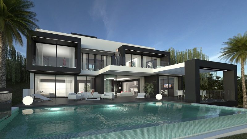 Villa under construction in Valle Romano Golf with panoramic sea views